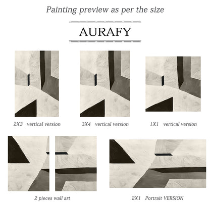 Silent Geometry-Black & Beige Spatial Field-AURA107