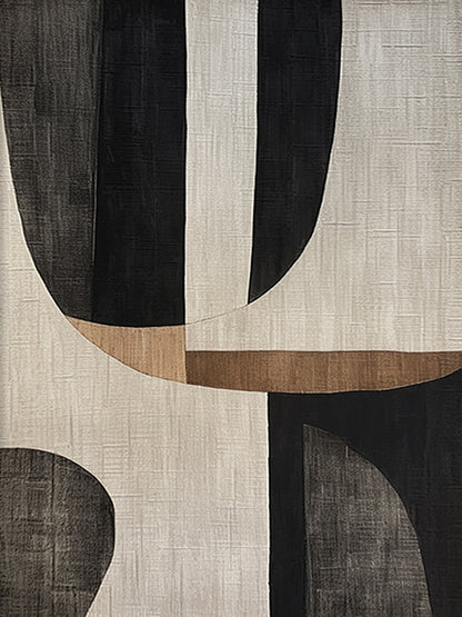 Curved Harmony Black Brown Texture Wall Art – AURA053(Vertical)
