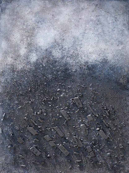 Wabi Sabi Abstract Textured Black Gray Living Room Wall Art AURA218