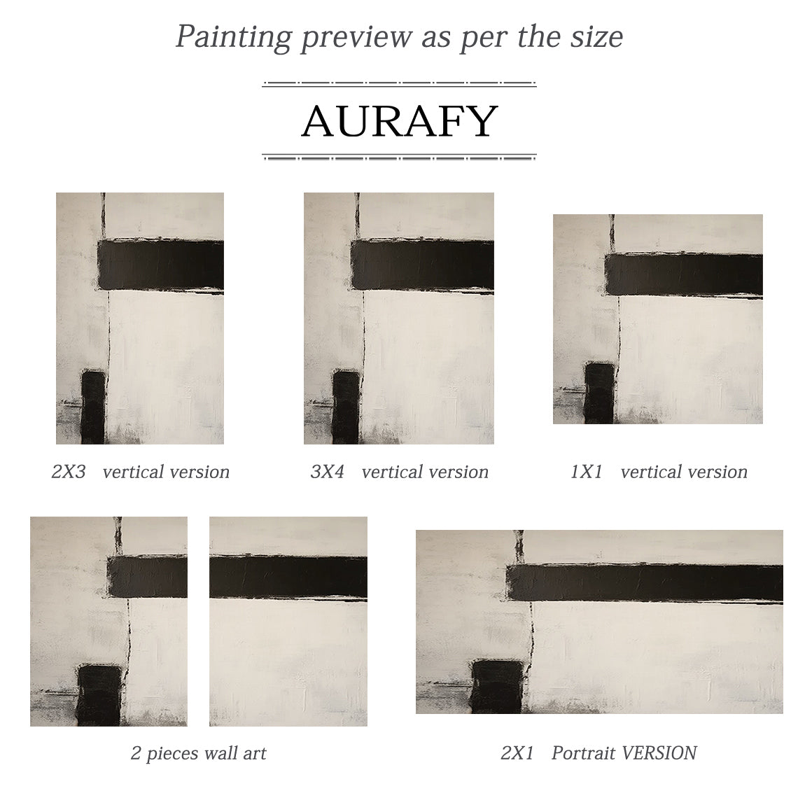 Silence Geometry – Ivory & Charcoal Minimal Abstraction – AURA112(Vertical)