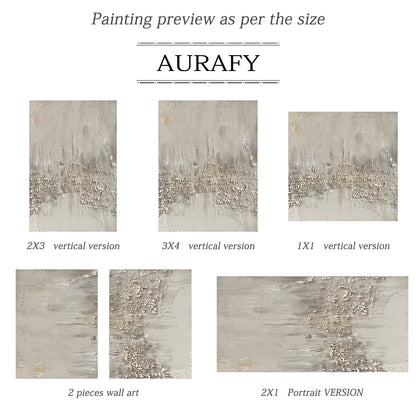 Distressed Drip Canvas-Soft Gray & Cream Tones-AURA024