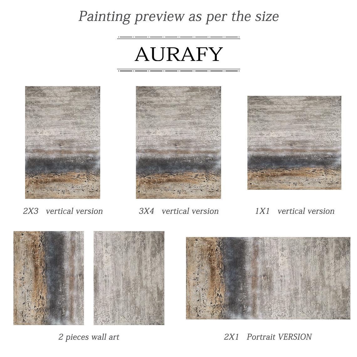 Weathered Horizon-Beige & Brown Wabi-Sabi Art-AURA074