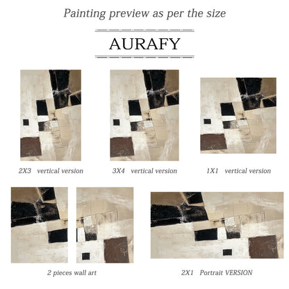 General Abstract Beige Art Tactile Surface Knife Strokes Sculpted Canvas Modern Organic Piece AURA468