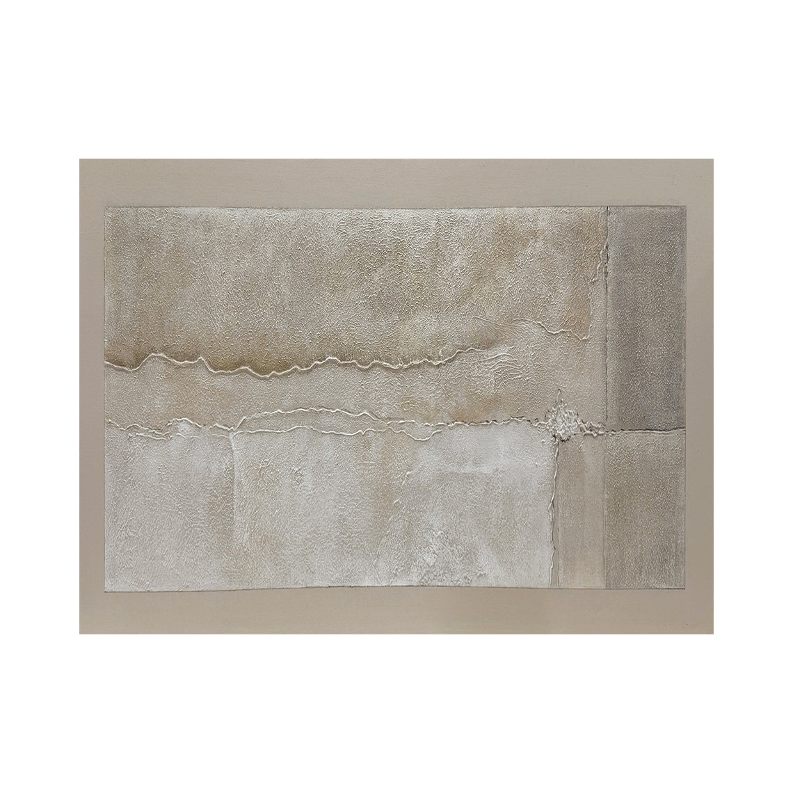 Wabi-Sabi Beige Plaster Textured Abstract Wall Art Japandi Minimalist Luxe High-Relief Tactile Canvas Painting AURA735
