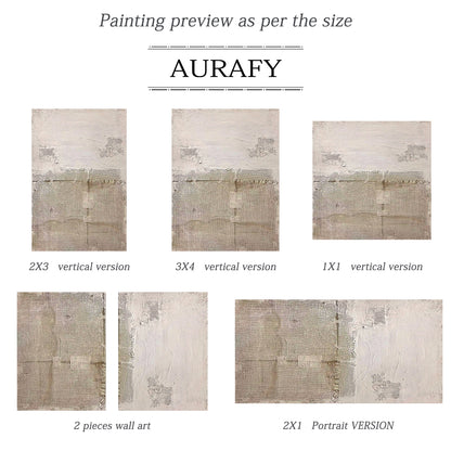 Woven Texture Canvas – Natural Linen & Cream Tones – AURA028(Vertical)