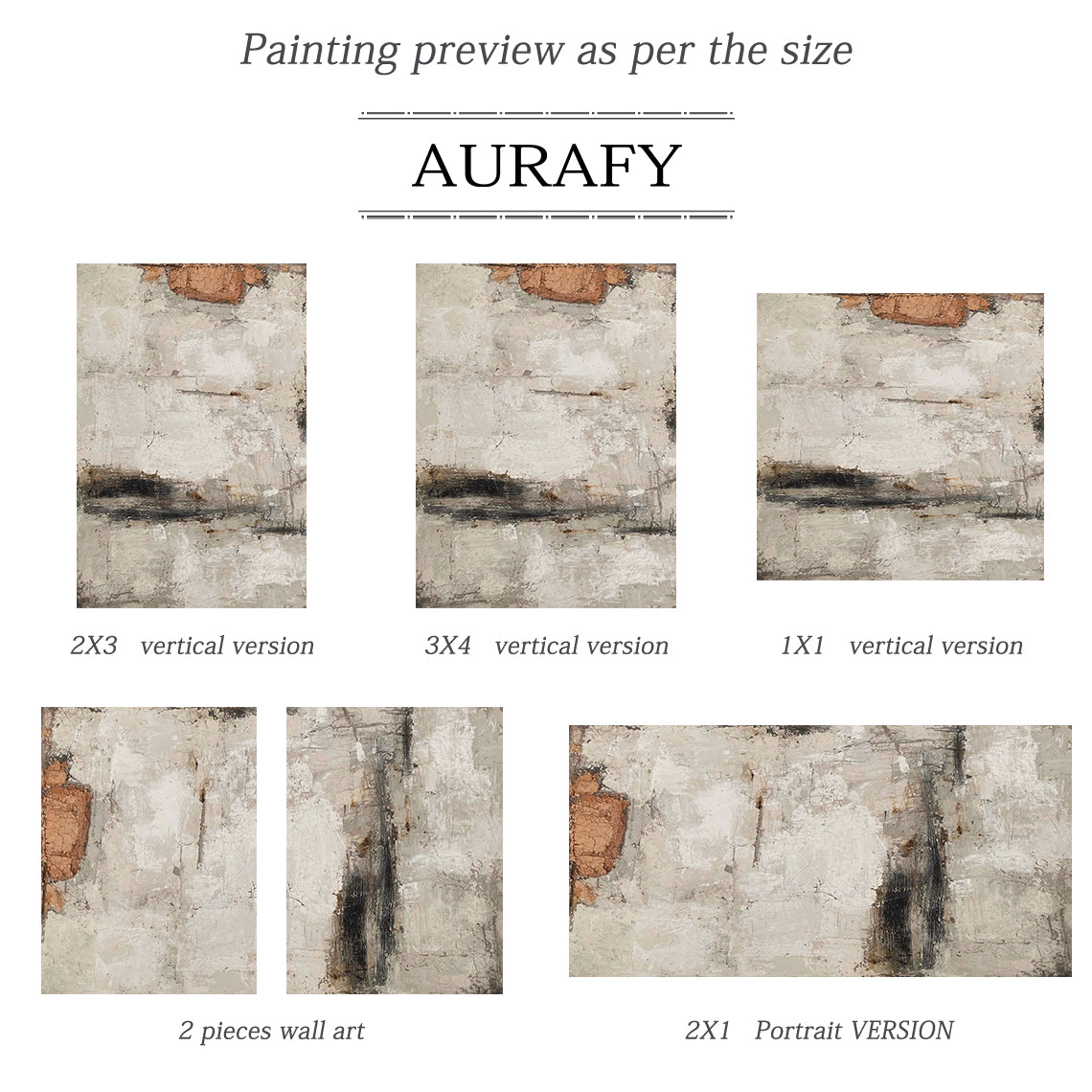 Urban Erosion Painting – Rust & Neutral Tones – AURA027(Vertical)