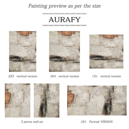 Urban Erosion Painting – Rust & Neutral Tones – AURA027(Vertical)