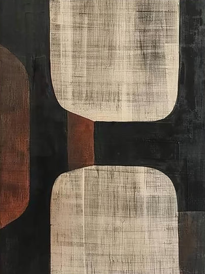 Geometric Earth Tone Abstract Wall Art – AURA056(Vertical)