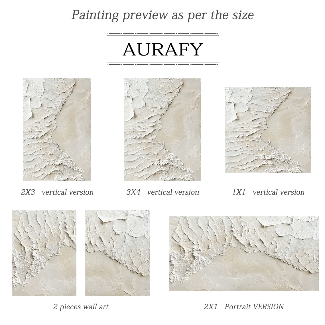 Peeling Plaster Canvas – Off-White & Cream Tones – AURA009(Horizontal)