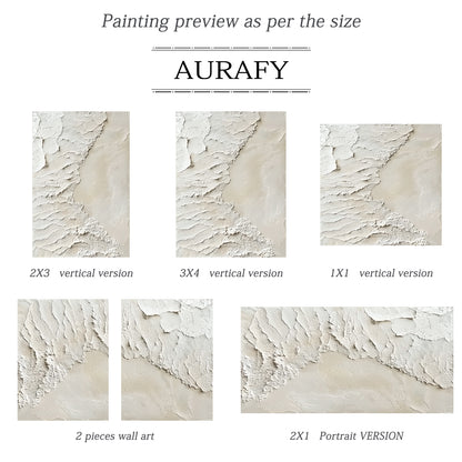 Peeling Plaster Canvas – Off-White & Cream Tones – AURA009(Horizontal)