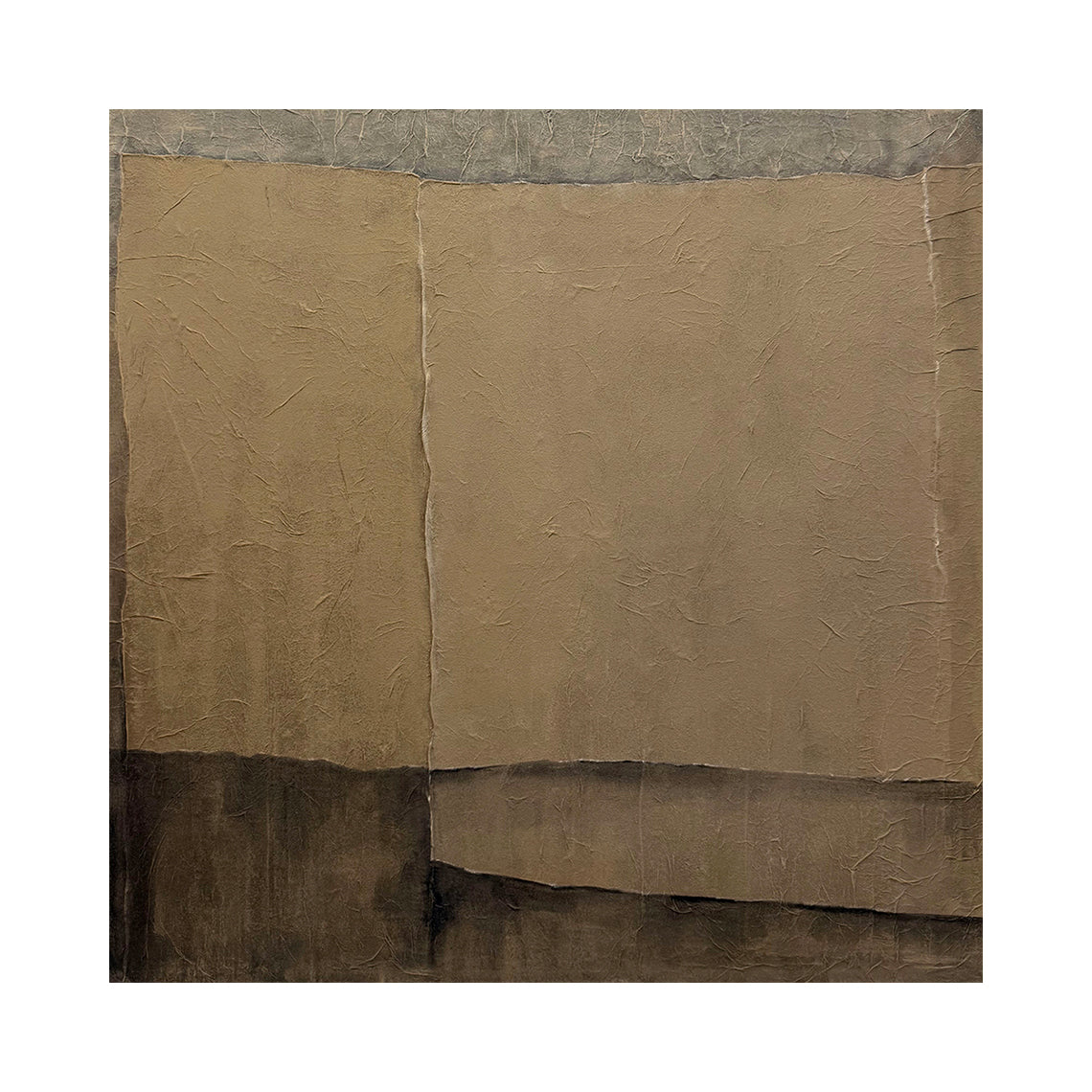 Wabi Sabi Plaster Textured Abstract Art Japandi Beige Brown Tactile Sculpted Canvas Minimalist Wall Painting AURA739