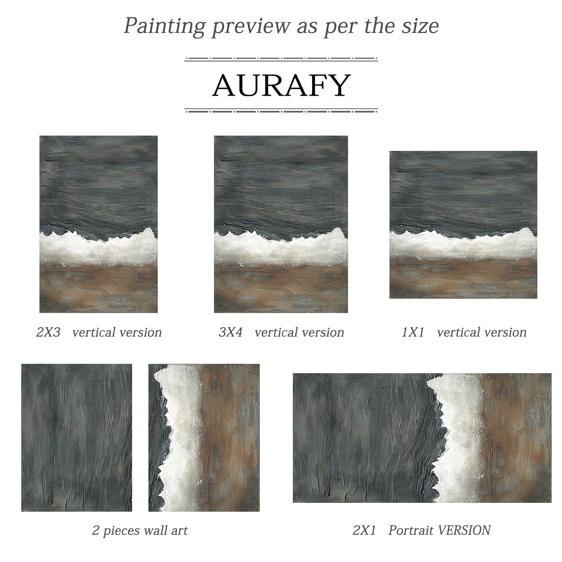 General Abstract Black Brown Wall Art for Living Room Decor AURA279
