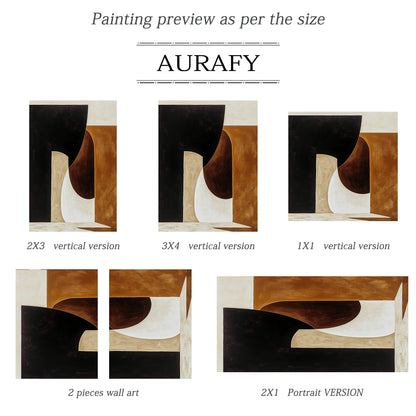 General Abstract Black Brown Living Room Wall Art Decor AURA278
