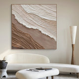 Minimalist Grid Texture Wall Art-Warm Beige Tones-AURA060