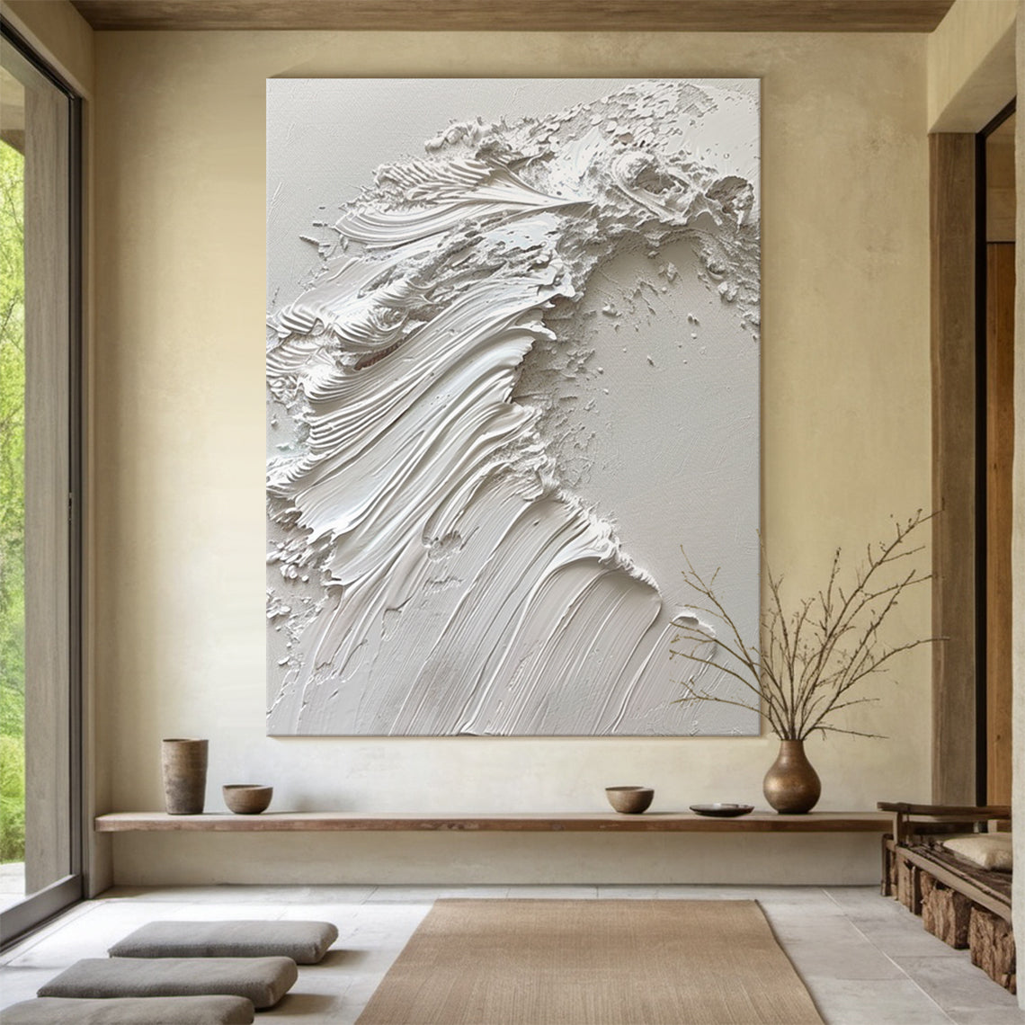 Silent Crest-White Waves & Sky 3D Touch Art-AURA119 – AURAFY ART