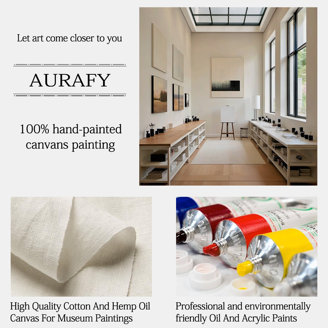 Abstract Earth Texture Wall Art – Soft Sand Tones – AURA012(Vertical)