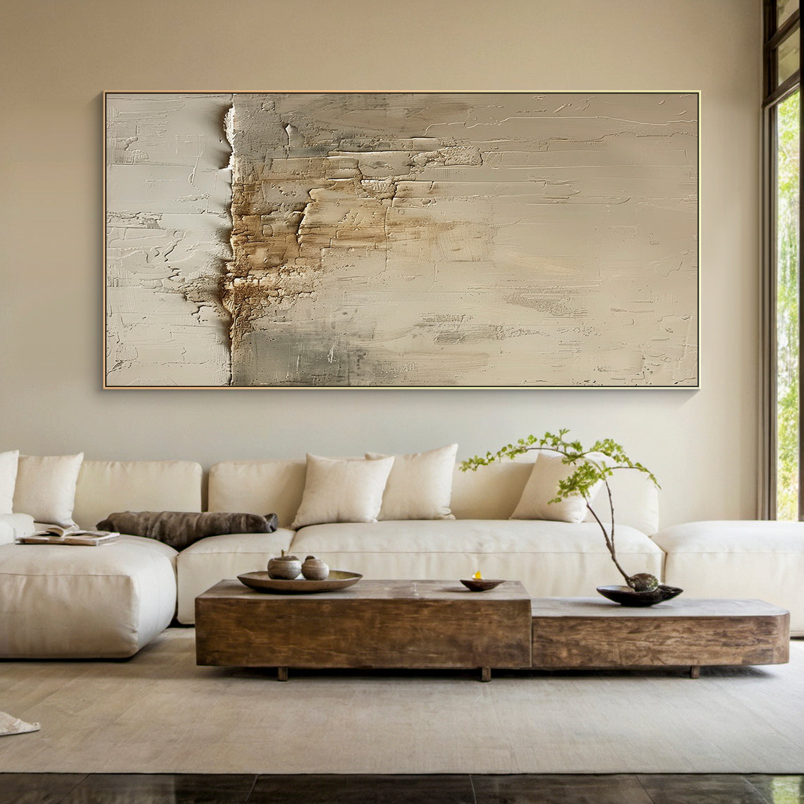 Silent Drift-Beige Abstract Field-AURA130