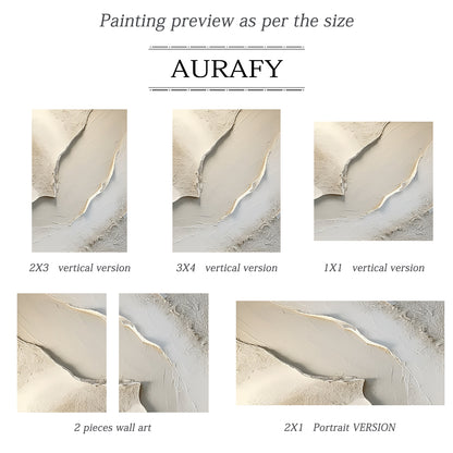Abstract Earth Texture Wall Art – Soft Sand Tones – AURA012(Vertical)