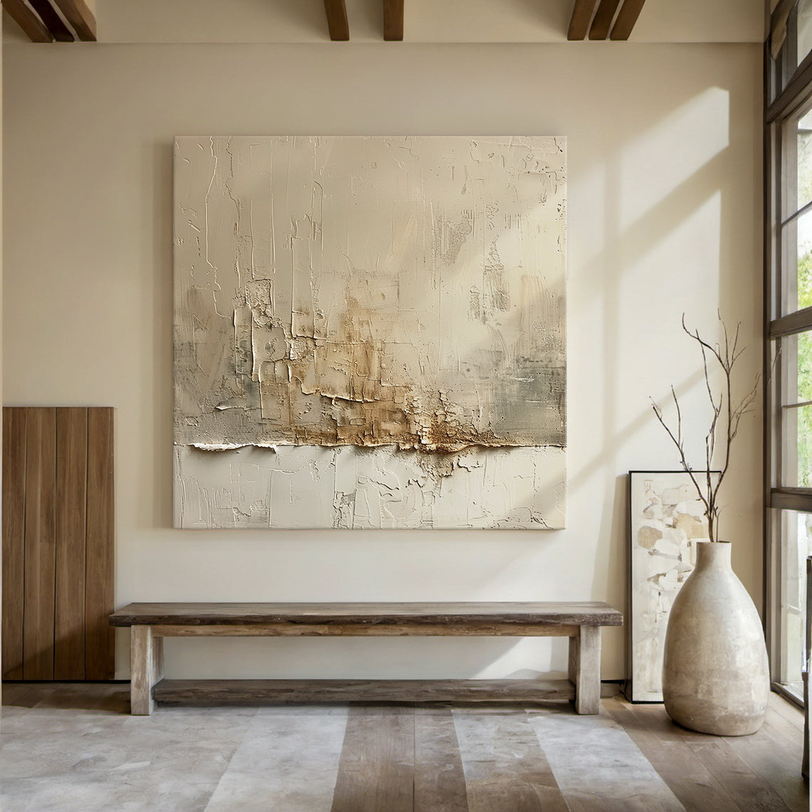 Silent Drift-Beige Abstract Field-AURA130