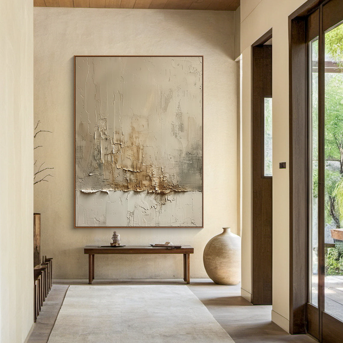 Silent Drift-Beige Abstract Field-AURA130