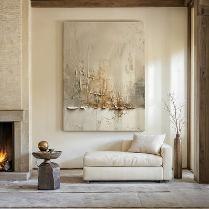 Silent Drift-Beige Abstract Field-AURA130