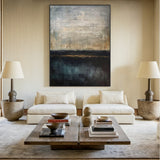 Gray Black Abstract Wall Art for Modern Living Room Decor AURA195