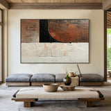 Abstract Brown White Art Tactile High-Relief Knife Strokes Mottled Modern Organic Canvas AURA476