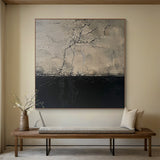 Abstract Brown Black Art Cracked Tactile Surface Impasto Abstract Expressionist Decor Piece AURA446