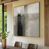 Abstract Gray Textured Art Tactile Surface Striated Lines Industrial Plaster Abstract Wall Decor AURA595