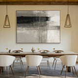 Abstract Gray Textured Art Tactile Surface Striated Lines Industrial Plaster Abstract Wall Decor AURA595