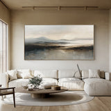 Abstract Landscape Art Thick Brushstroke Modern Organic Gray Black Neutral Tactile Canvas Art AURA498