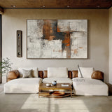 Abstract Brown Beige Art Thick Impasto Scraped Texture Wabi-Sabi Tactile Wall Decor AURA471