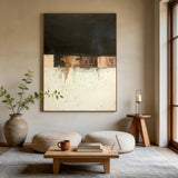 Abstract Black Beige Wall Art for Modern Living Room Decor AURA361