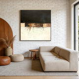 Abstract Black Beige Wall Art for Modern Living Room Decor AURA361