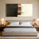 Abstract Black Beige Wall Art for Modern Living Room Decor AURA361