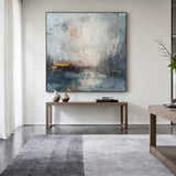 Blue Gray Abstract Wall Art Modern Living Room Decor Print AURA231