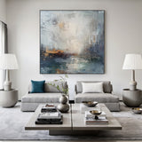 Blue Gray Abstract Wall Art Modern Living Room Decor Print AURA231