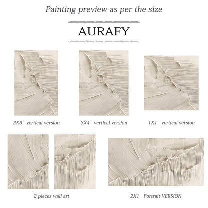 Beige 3D Textured Painting Modern Home Living Room Wall Art AURA283