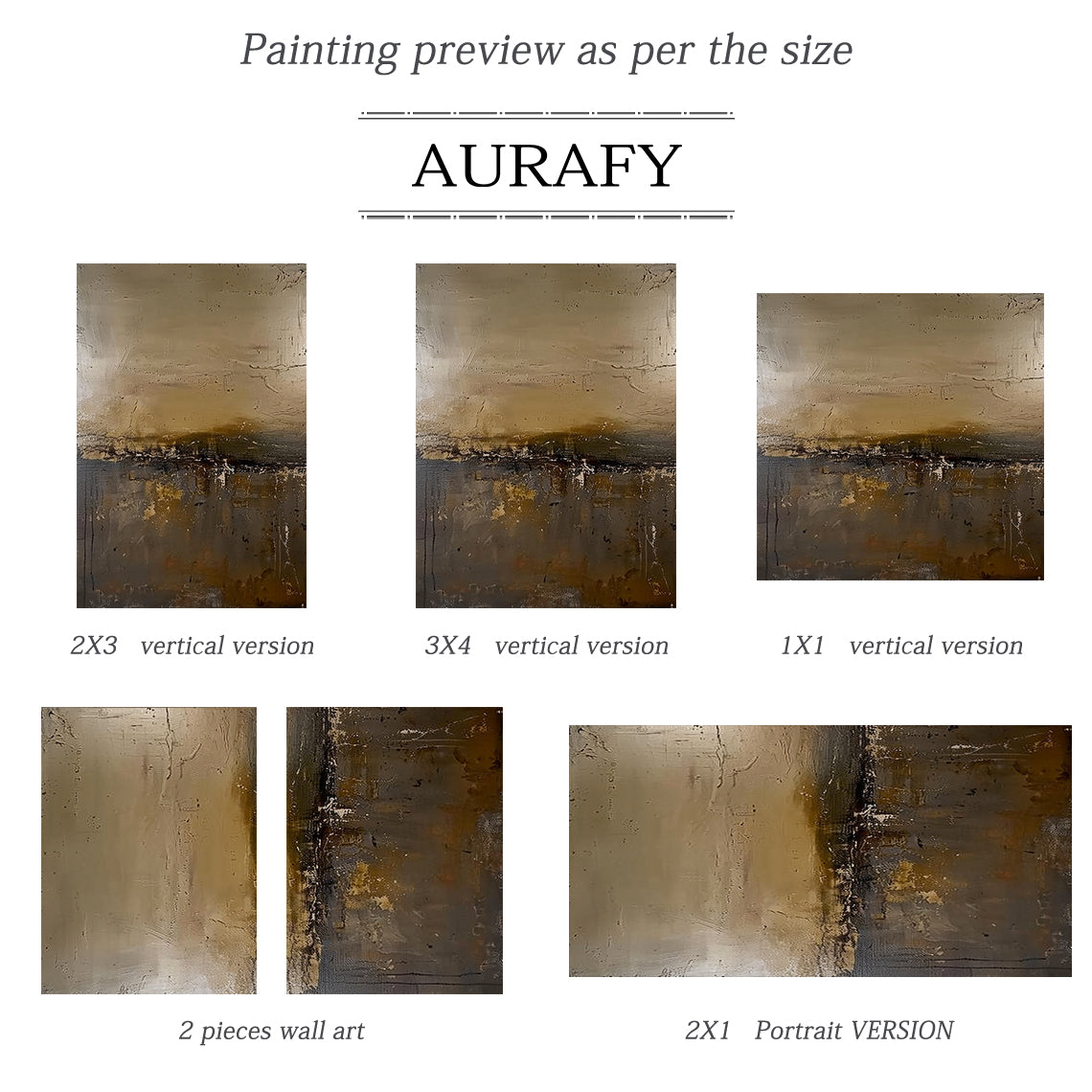 Modern Abstract Wall Art Beige Brown Neutral Entryway Decor Painting AURA197
