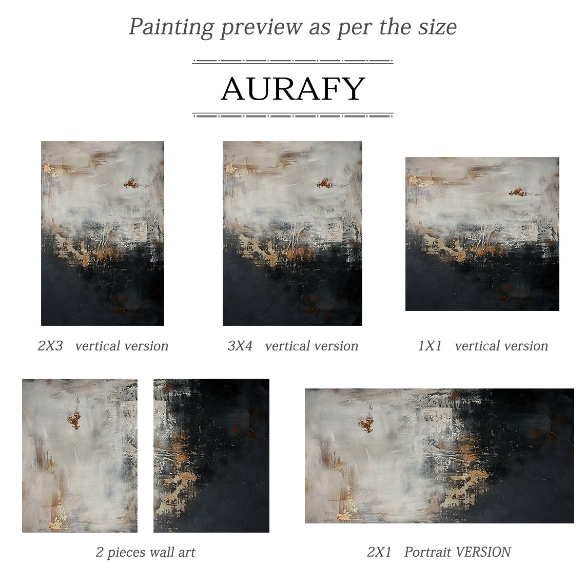 Modern Abstract Wall Art Beige Black Gold Living Room Home Decor Canvas Painting AURA196