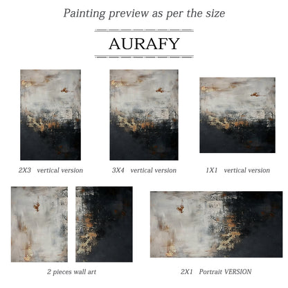 Modern Abstract Wall Art Beige Black Gold Living Room Home Decor Canvas Painting AURA196