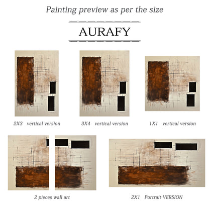 Abstract Beige Brown Wall Art for Home Living Room Decor AURA303