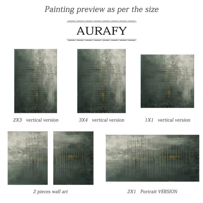 Unique Green Abstract Textured Wall Art for Modern Living Room -AURA176