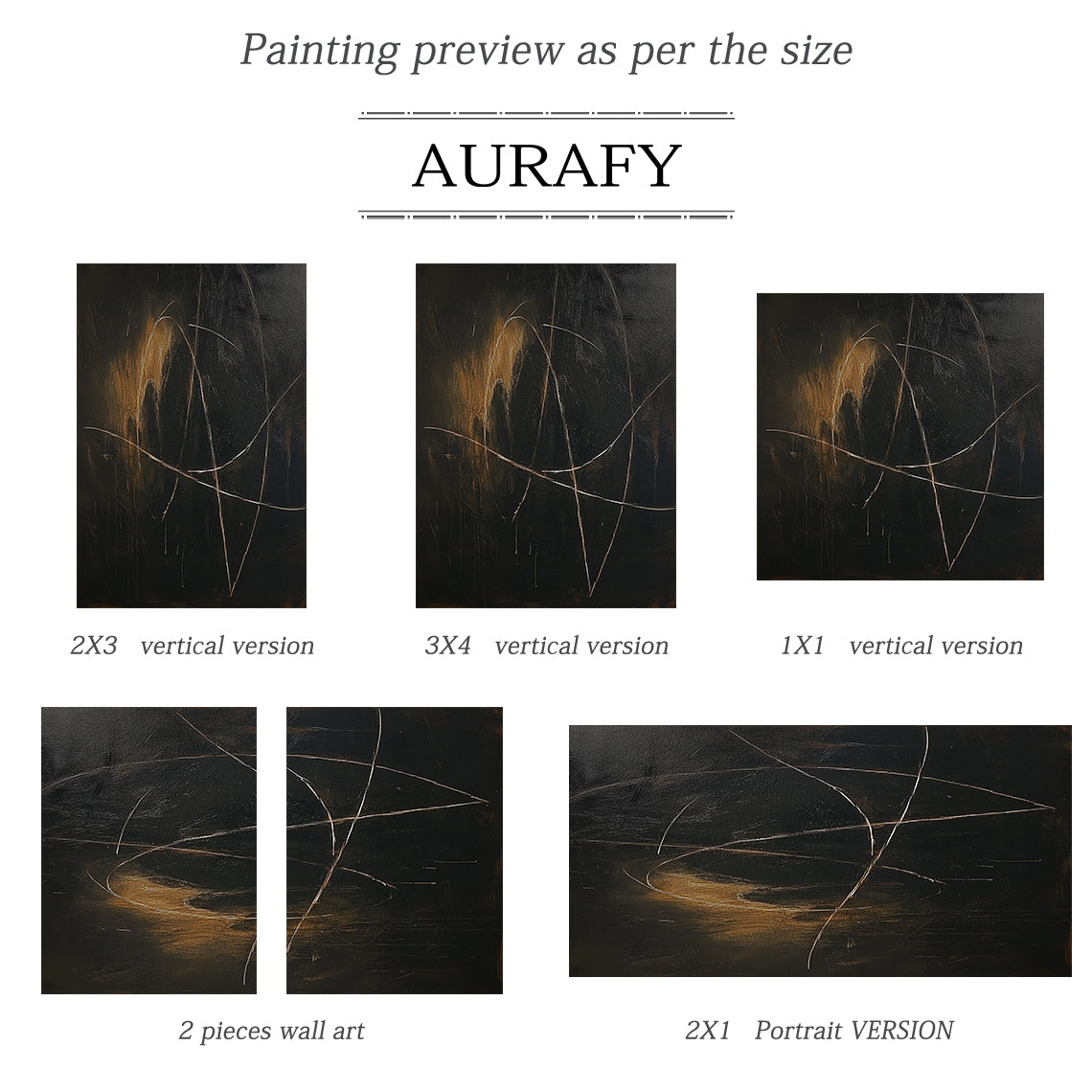 Brown and Black Abstract Wall Art for Modern Home Decor AURA271