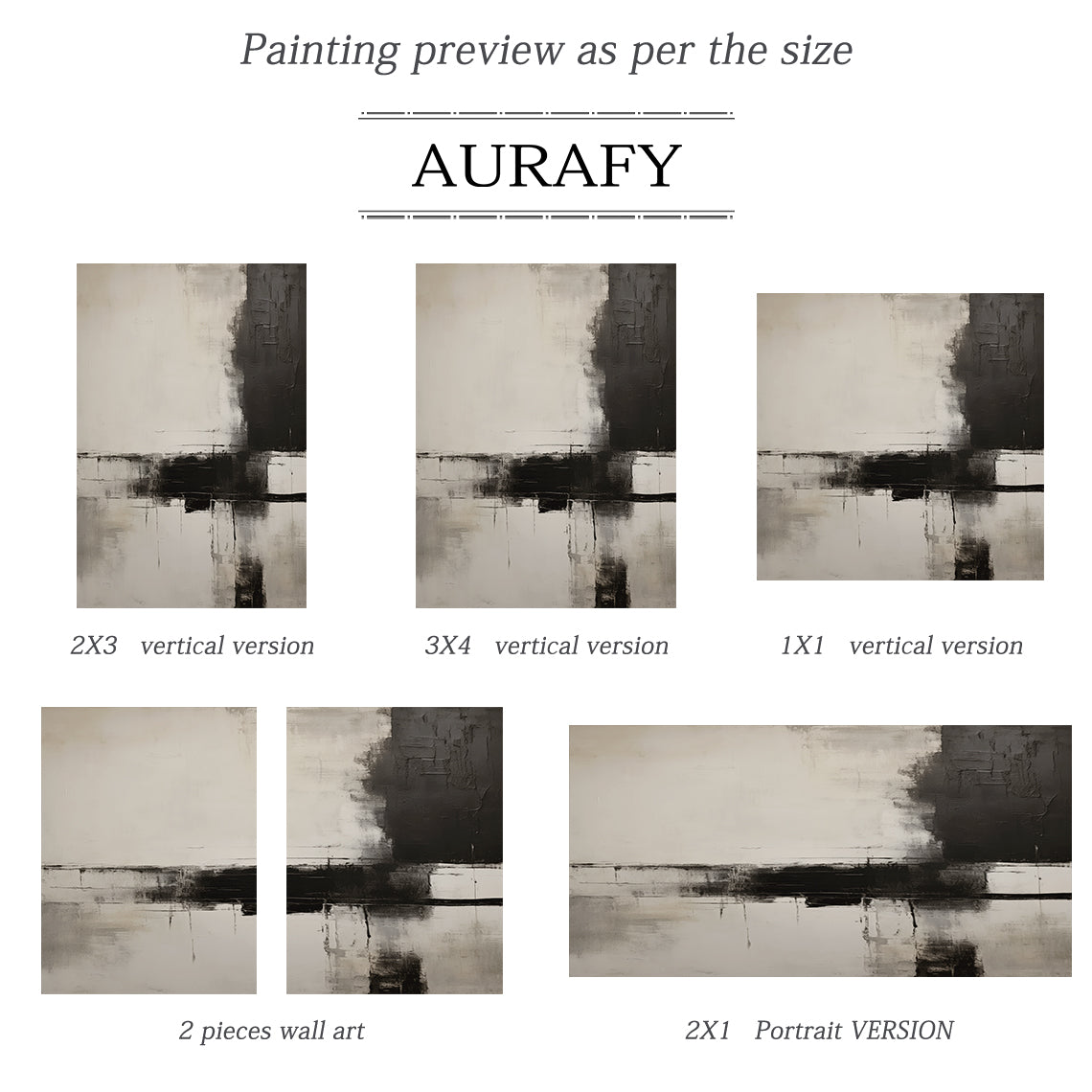 Neutral Abstract Minimalist Wall Art Beige Gray Living Room Decor-AURA174
