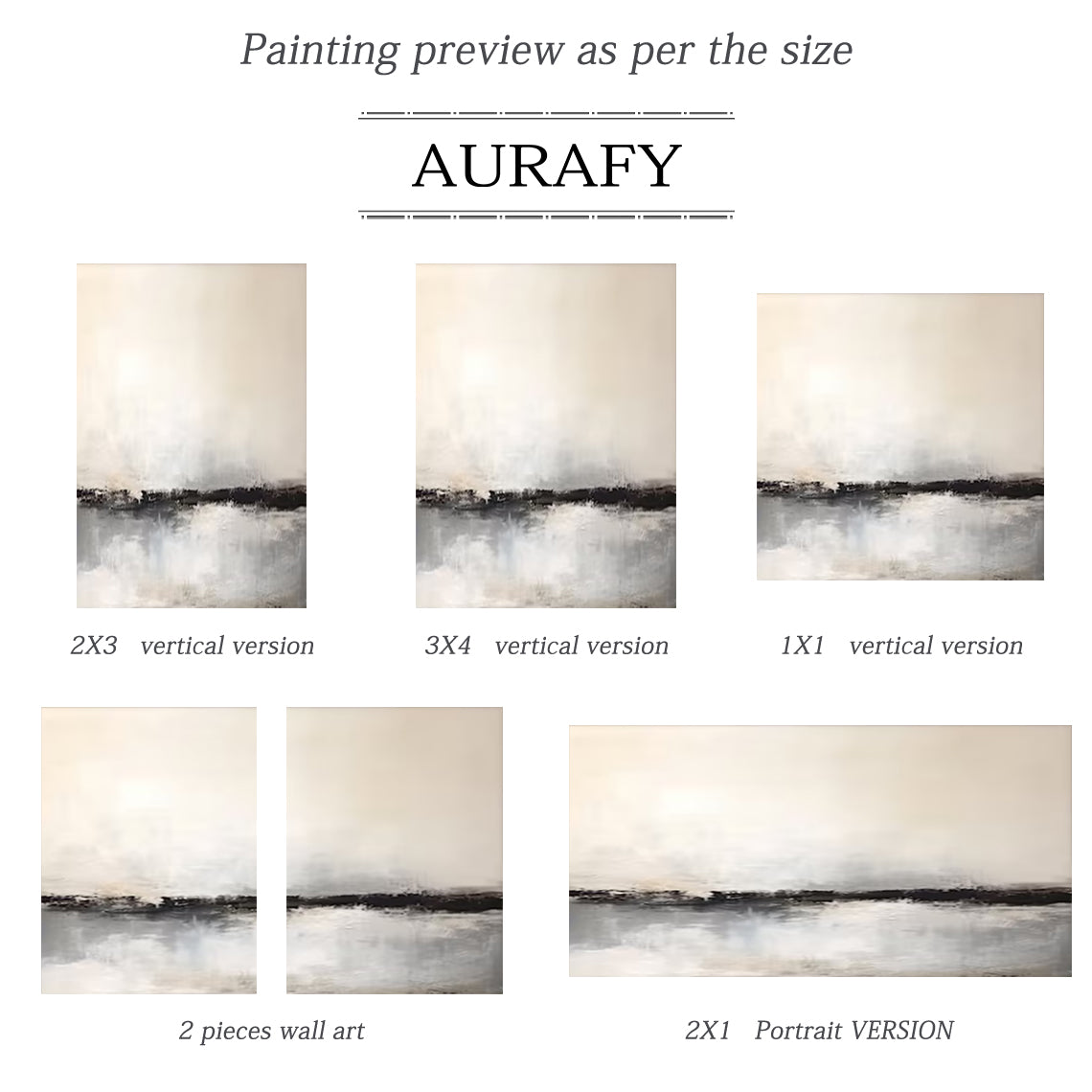 Minimalist Beige Gray Abstract Wall Art for Modern Living Room-AURA183