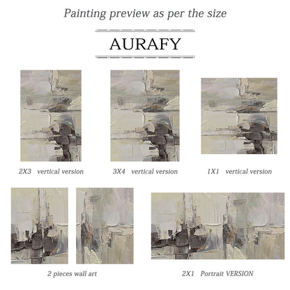 Neutral Textured Gray Abstract Wall Art for Modern Living Room - AURA178