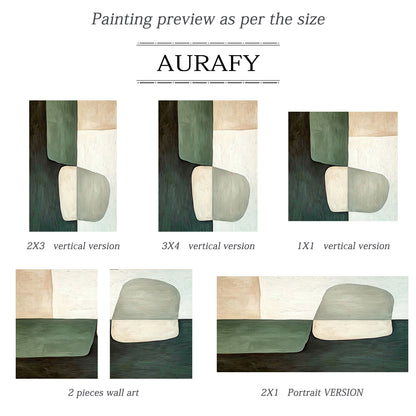 General Abstract Green Beige Wall Art for Home Decor AURA285