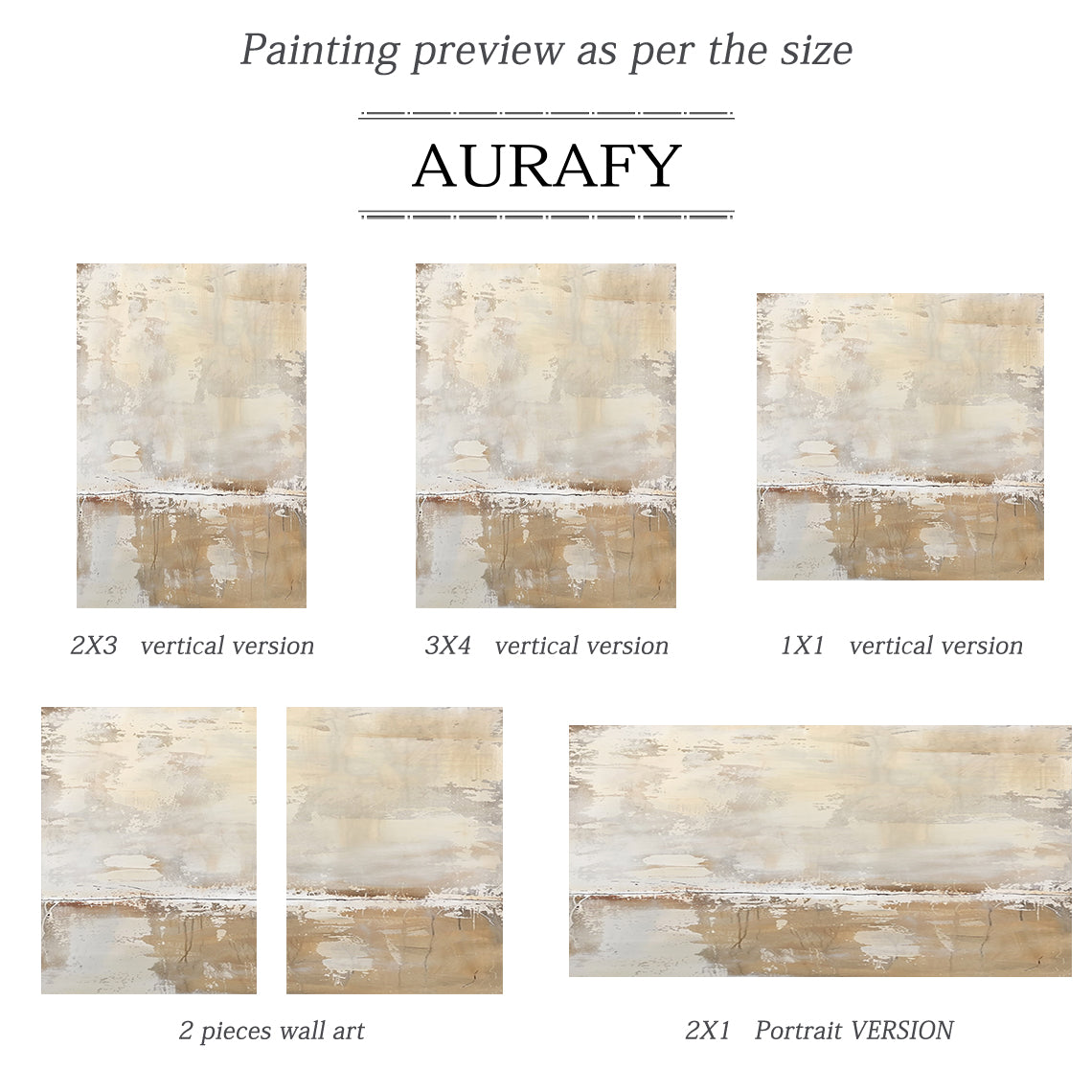 Beige General Abstract Wall Art for Modern Living Room Decor AURA290