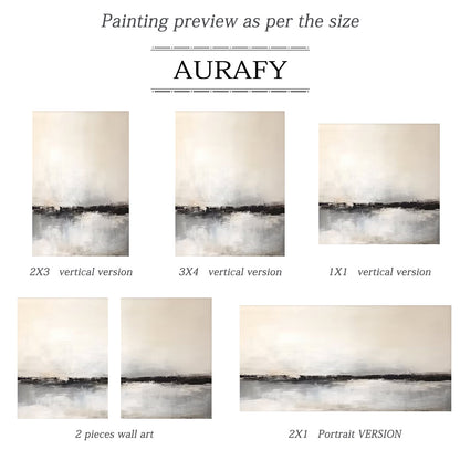 Minimalist Beige Gray Abstract Wall Art for Modern Living Room-AURA183